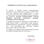 INFORMACJA DOTYCZĄCA ODWIEDZIN
